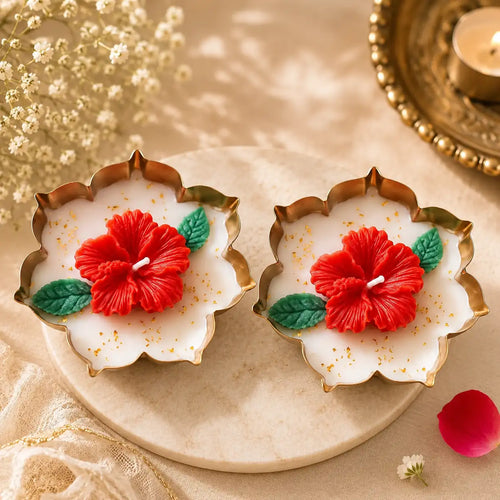 Floral Candle Set – 2 Pc