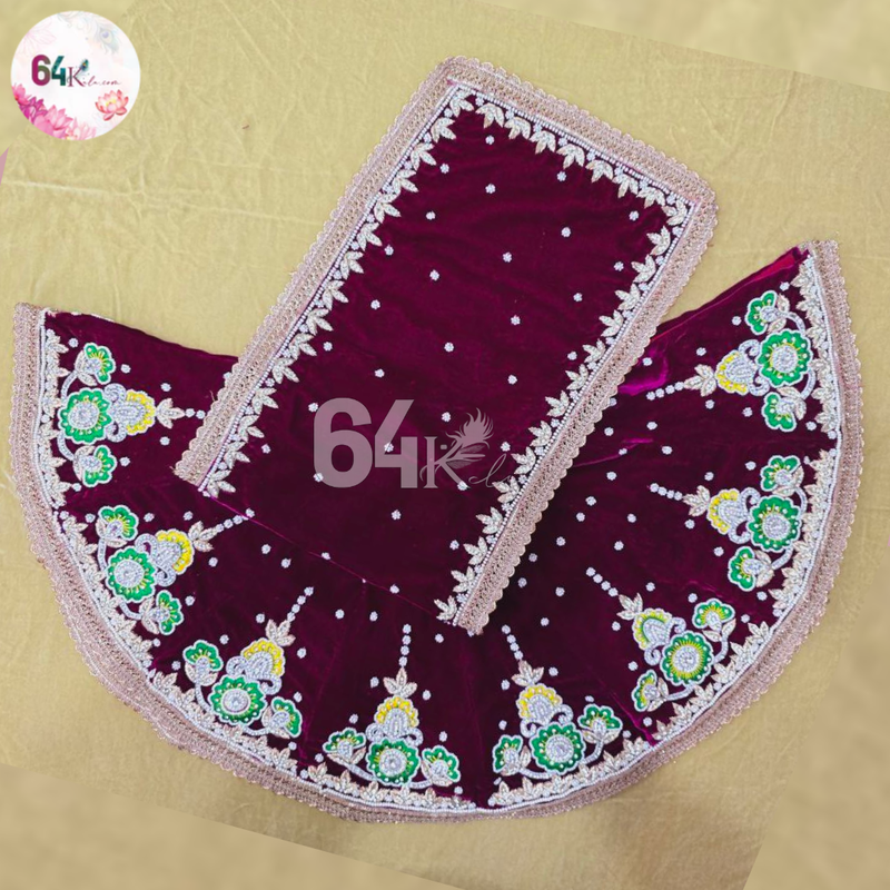 Handmade Velvet Radha Krishna Poshak