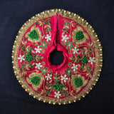 Red Dress with Green & Gold Heavy Hand Embroidery 