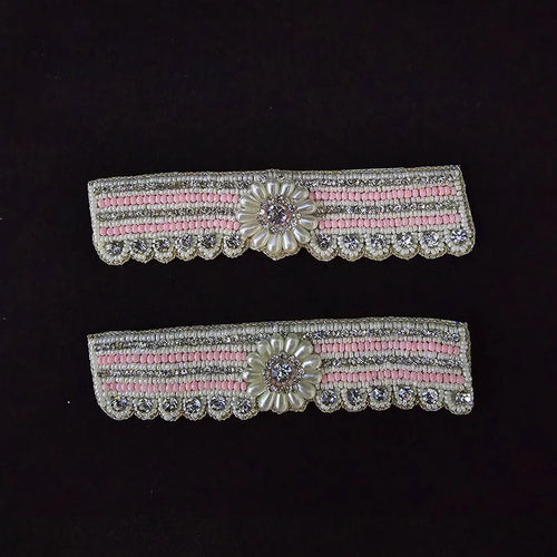 White Pink Stone Kangan Pair