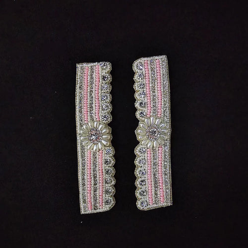 White Pink Stone Payal Pair