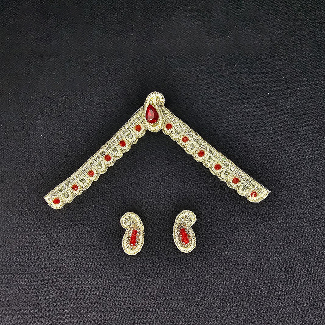 Red Stone Mathapatti Earrings