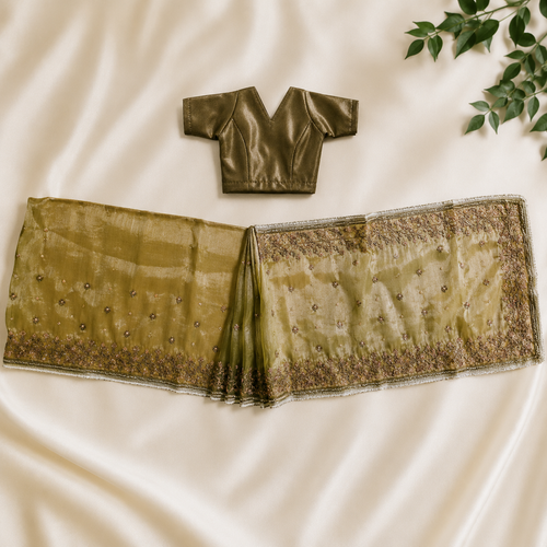 Olive Green Radha Rani Saree