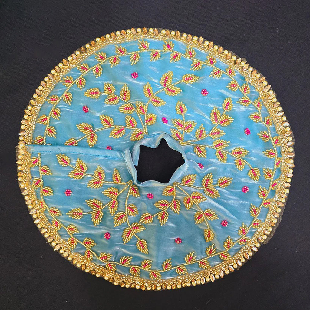 Heavy Hand Embroidery Laddu Gopal ji Sea Blue Poshak