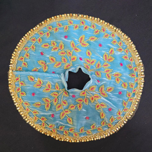 Heavy Hand Embroidery Laddu Gopal ji Sea Blue Poshak