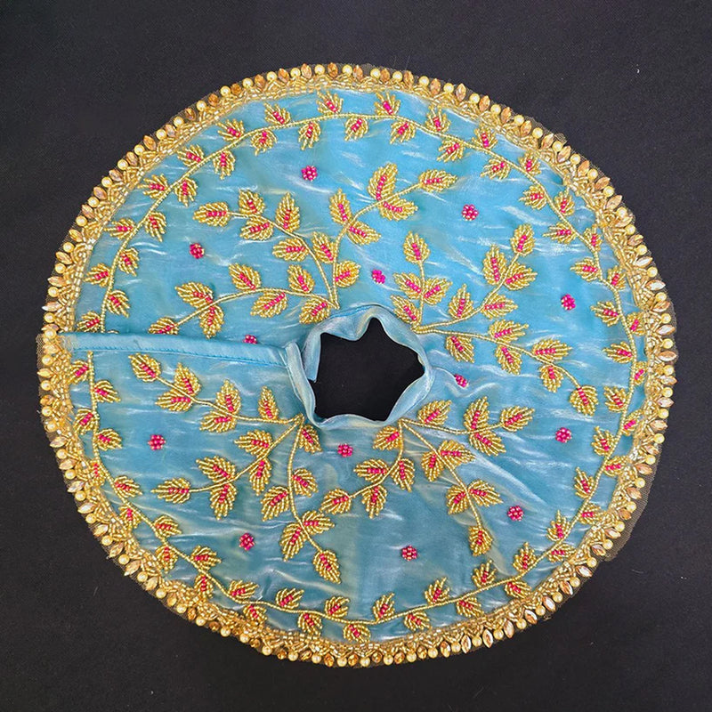 Heavy Hand Embroidery Laddu Gopal ji Sea Blue Poshak