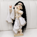 White Radha Rani Saree with Thakur Ji Dhoti & Patka