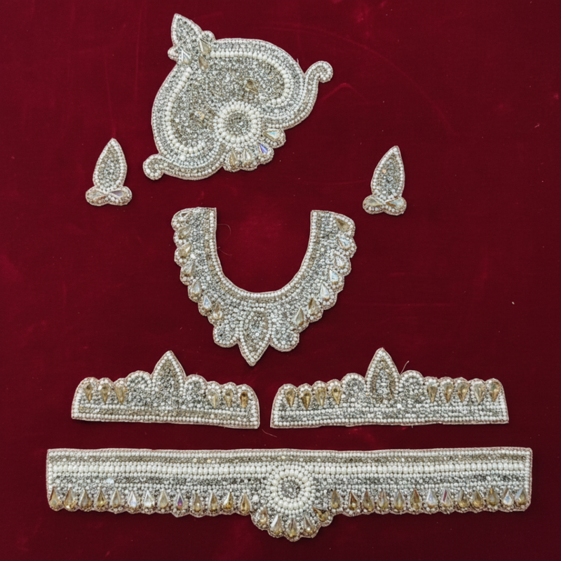 Pearl & Stone Jewellery Set For Krishna ji