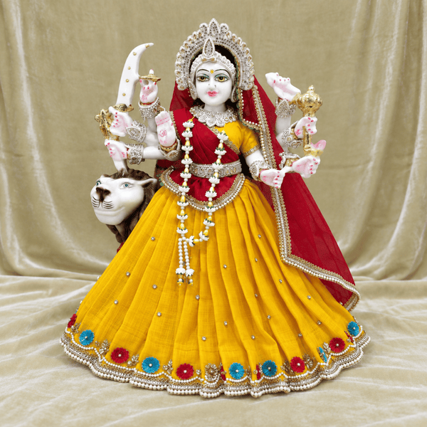 Mata Rani Cotton Yellow Poshak