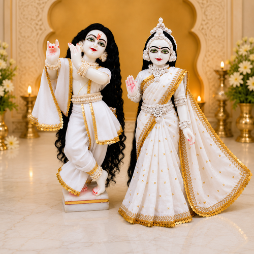 White Embroidered Radha Rani Saree