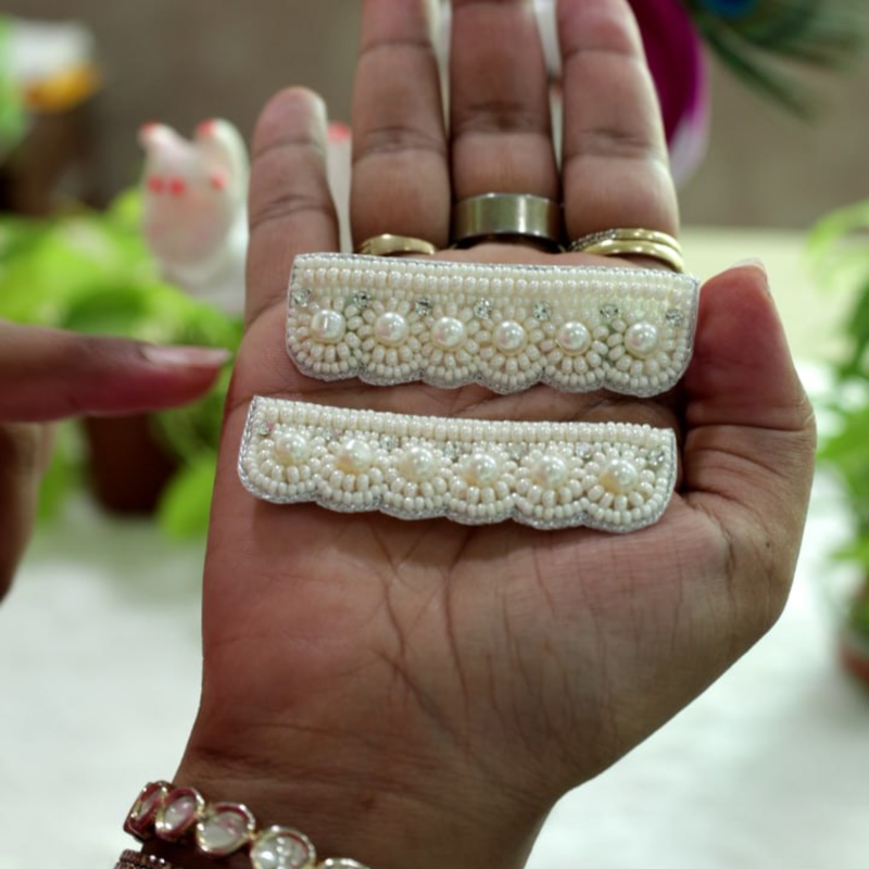 Pearl White Stone Kangan Pair