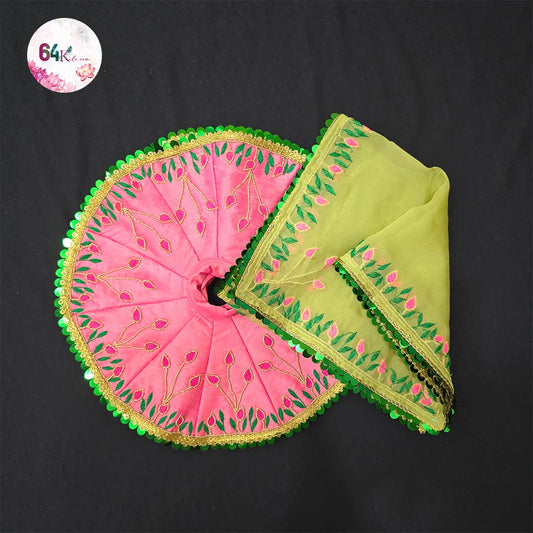 Heavy Hand Embroidery Pink Poshak