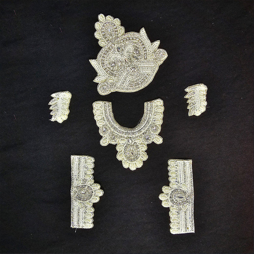 White Stone Jewellery Set For Krishna ji