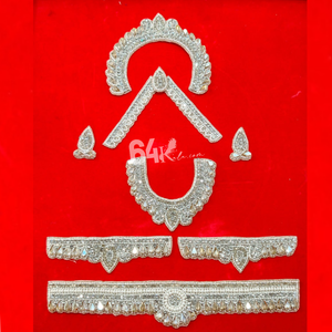 White & silver stone Jewellery Set for Radha Rani