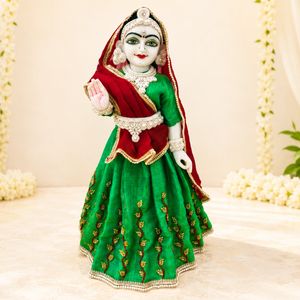 Green Cotton Poshak For Thakur ji or Radha Rani