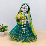 Sky Blue Pearl Jewellery Set For Radha Rani