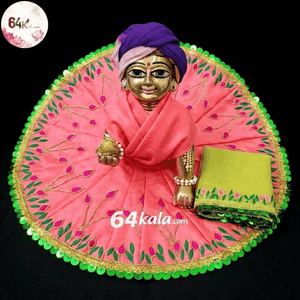 Heavy Hand Embroidered Pink Poshak for Laddu Gopal Ji