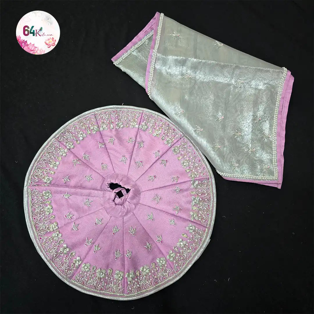 Heavy Hand Embroidery Lavender Colour Poshak
