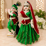 Green Cotton Poshak For Thakur ji or Radha Rani