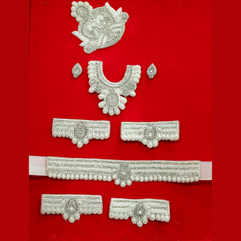 White Stone Jewellery Set For Krishna ji