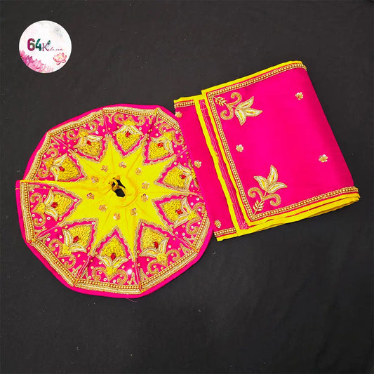 Heavy Hand Embroidery Yellow Poshak