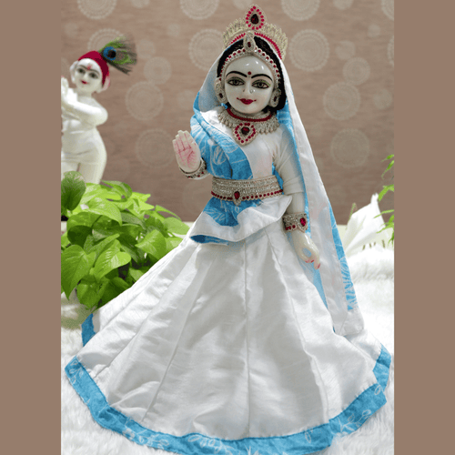 Red Stone Jewellery Set For Radha Rani