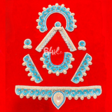 Sky Blue Pearl Jewellery Set For Radha Rani