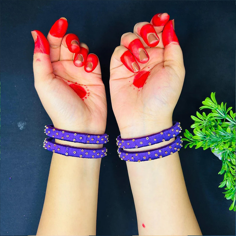 Threads of Royalty Elegant Purple Bangles