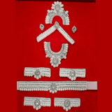 White Stone Jewellery Set For Radha Rani