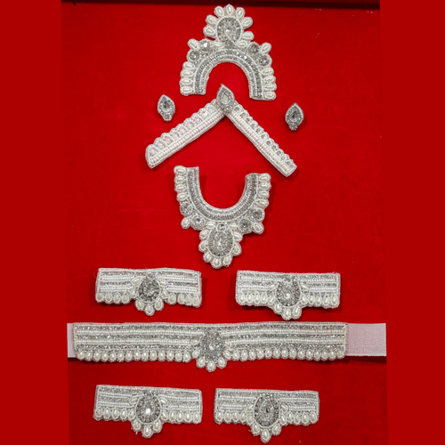White Stone Jewellery Set For Radha Rani