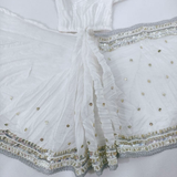 White Radha Rani Saree with Thakur Ji Dhoti & Patka
