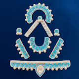 Sky Blue Pearl Jewellery Set For Radha Rani