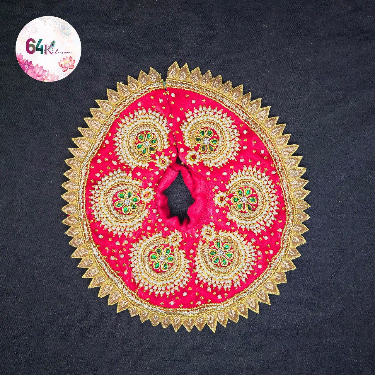 Divine Red Kundan Embroidery Poshak