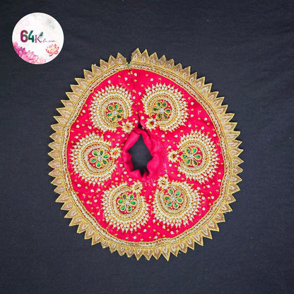 Divine Red Kundan Embroidery Poshak