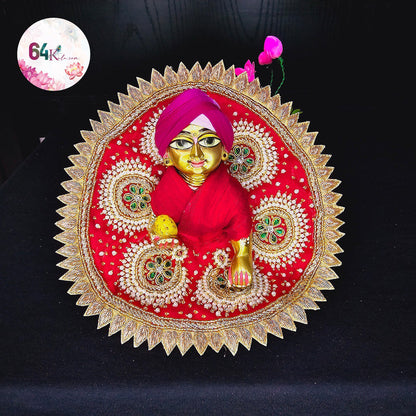 Divine Red Kundan Embroidery Poshak