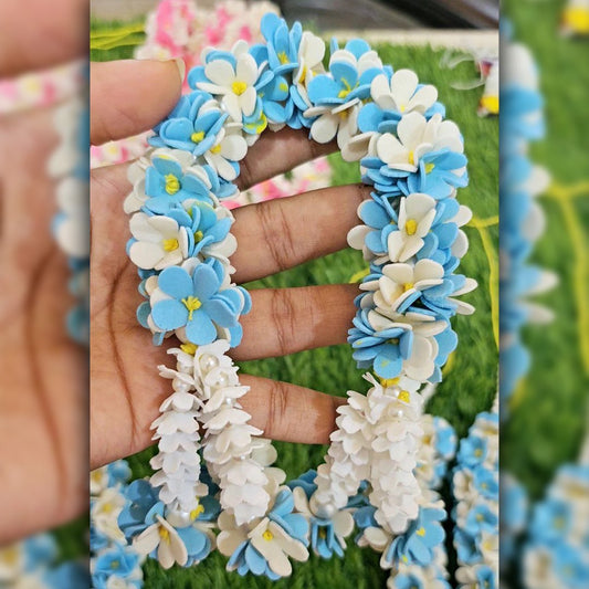 White Sky-Blue Chandrika Garlands