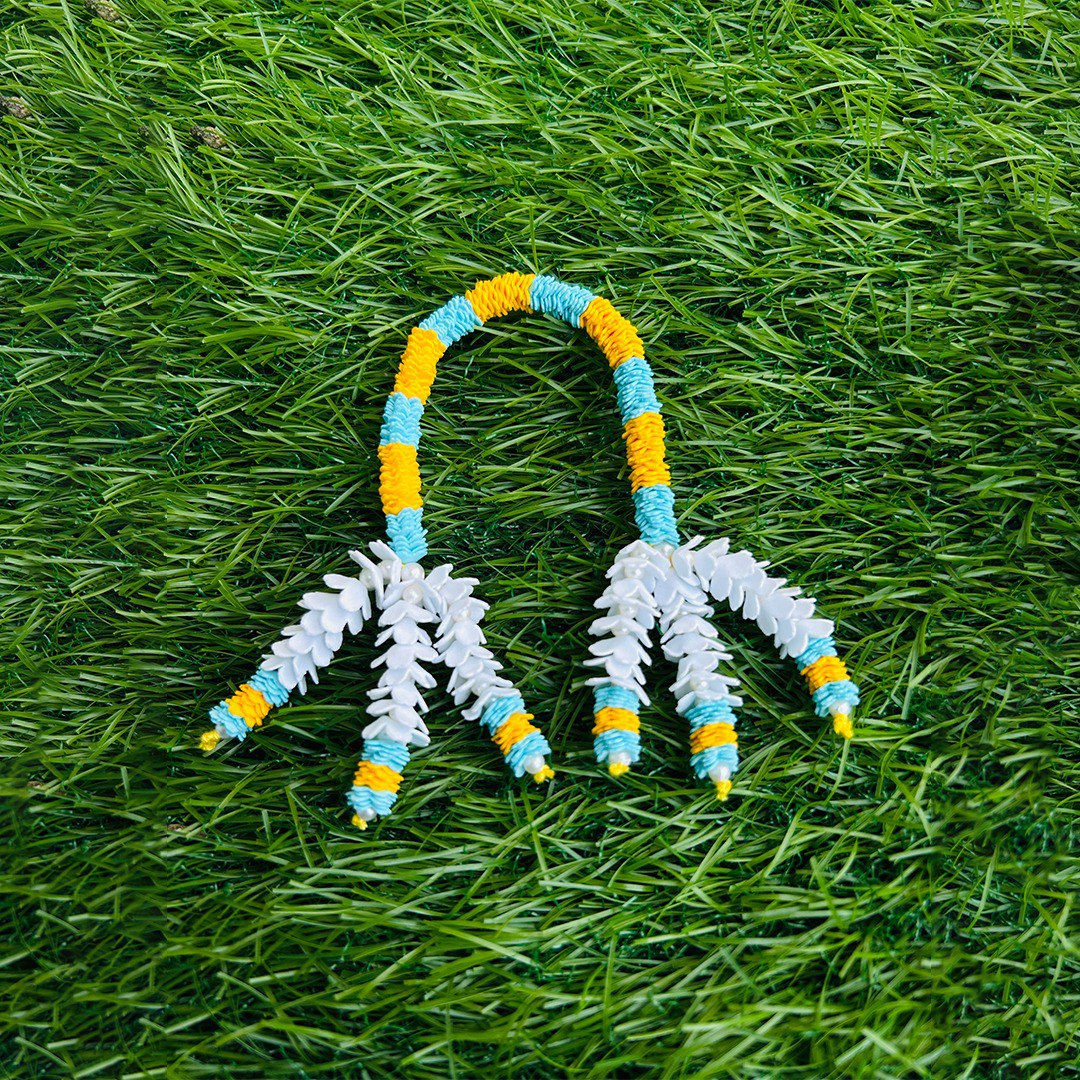 Sky-Blue Yellow Chandrika Garland