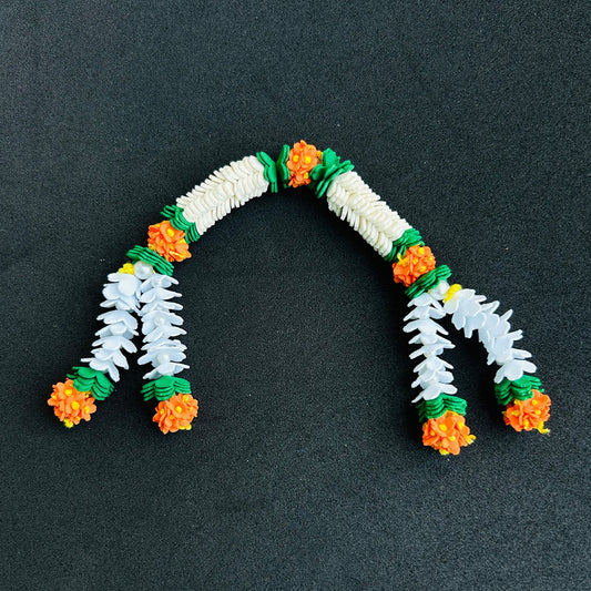 White Green Orange Chandrika Garland