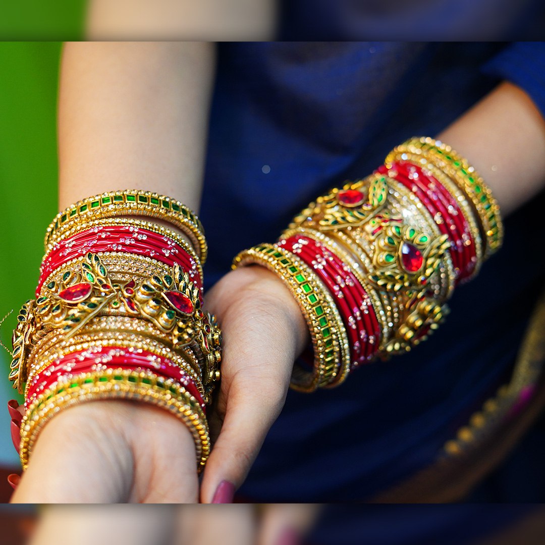 Handmade Red Lotus Silk Bangles