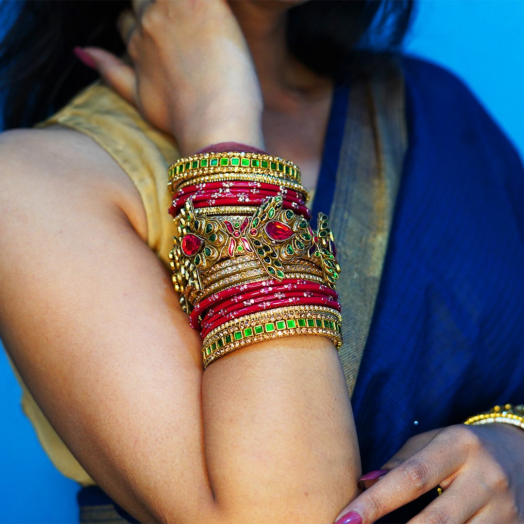 Handmade Red Lotus Silk Bangles