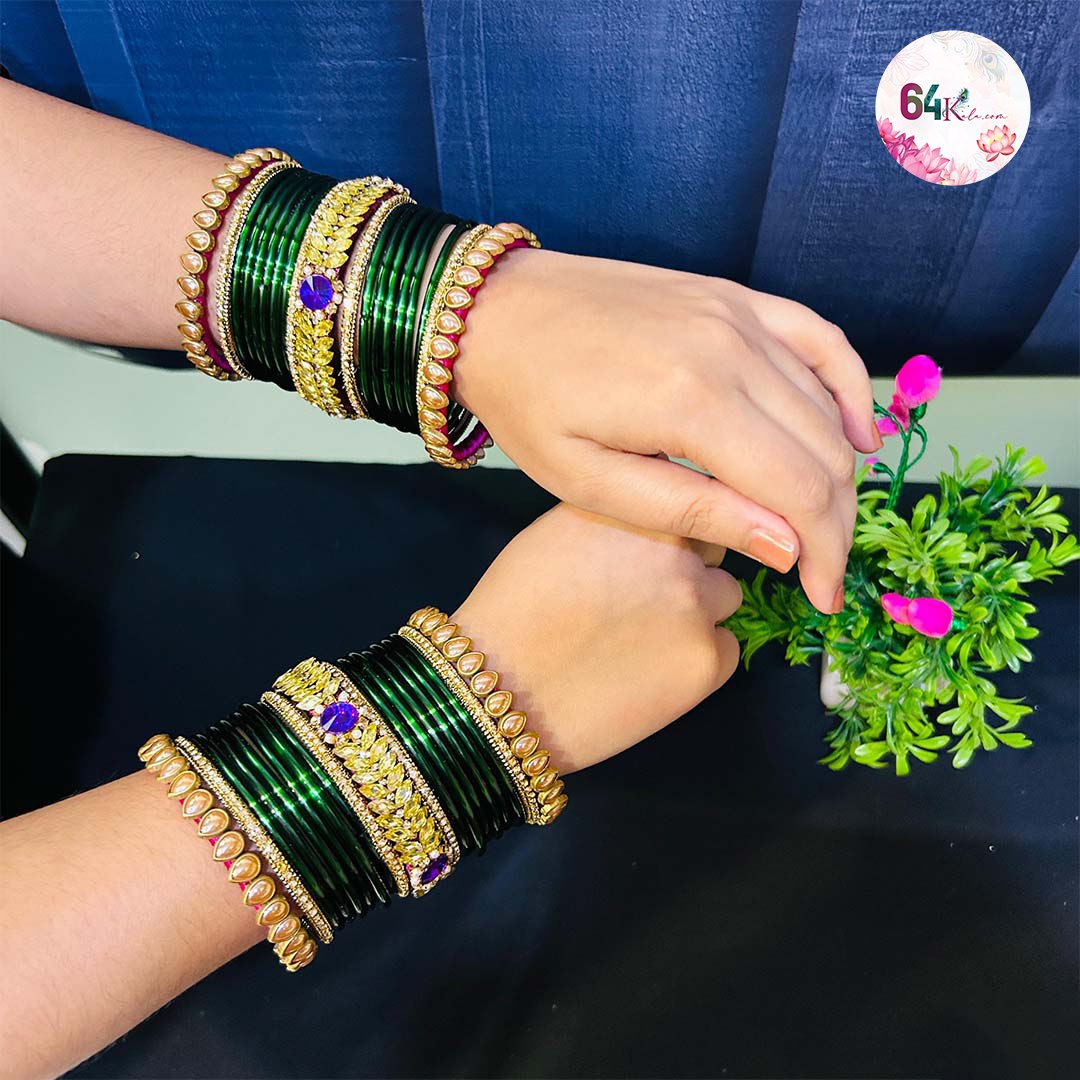 Beautiful Green Bangles for Traditional Look