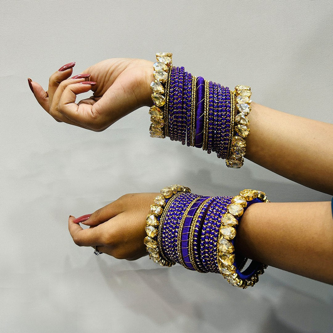 Handmade Purple Silk Bangles