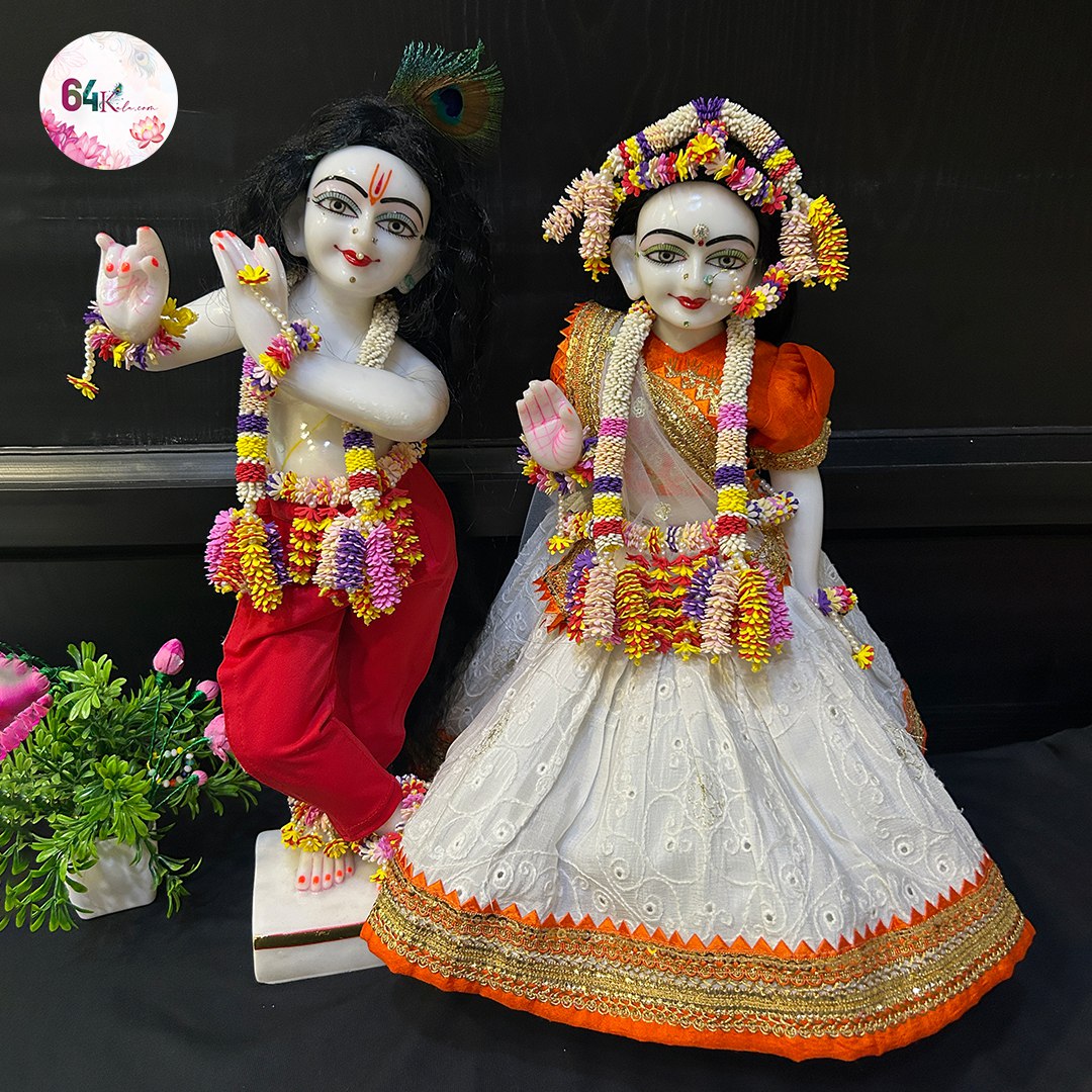 Multicolor Flower Jewelry Set for Radha Krishna