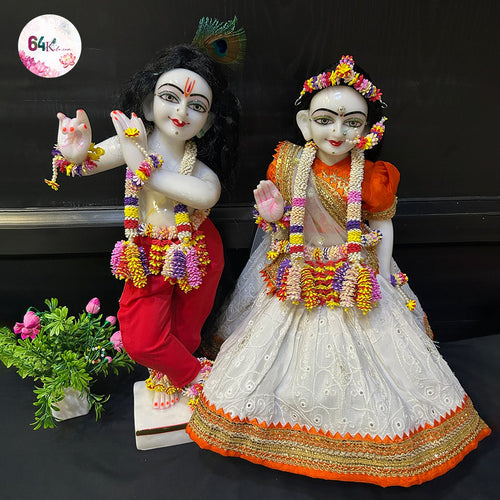 Multicolor Flower Jewelry Set for Radha Krishna