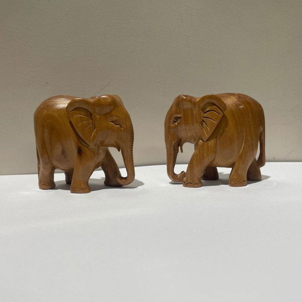 Pure Sandalwood Elephant Set