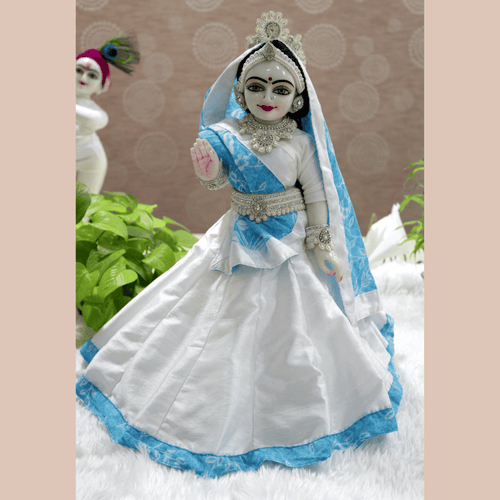 White Stone Jewellery Set For Radha Rani