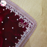 Wine Velvet Deity Shawl for Shringar