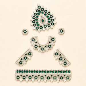Green Jewellery Set For Krishna ji