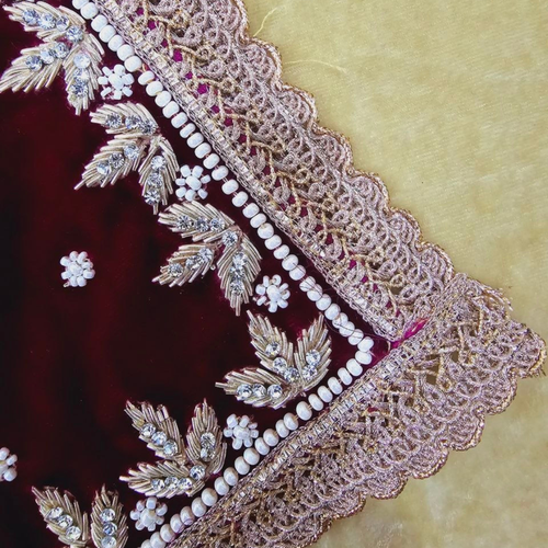 wine velvet shawl from 64kala