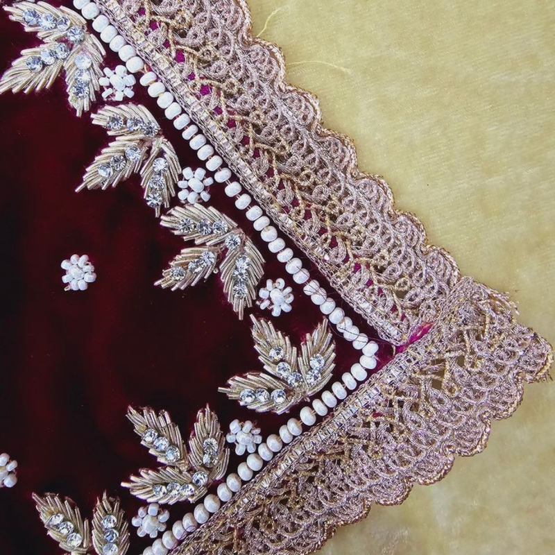 wine velvet shawl from 64kala